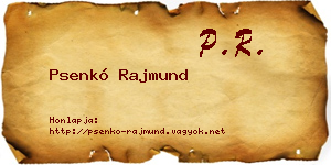 Psenkó Rajmund névjegykártya